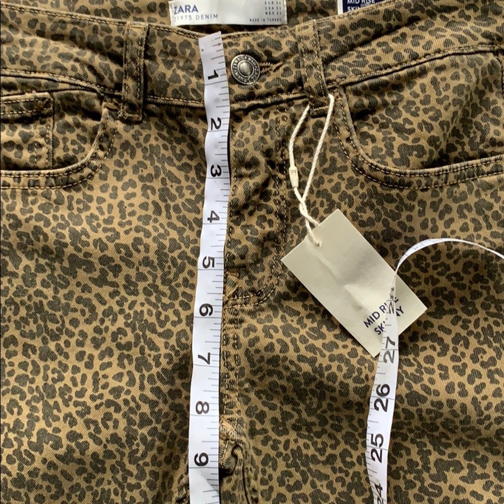 ZARA Animal Print Mid Rise Skinny‎ Jeans - Picture 9 of 10